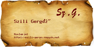 Szili Gergő névjegykártya